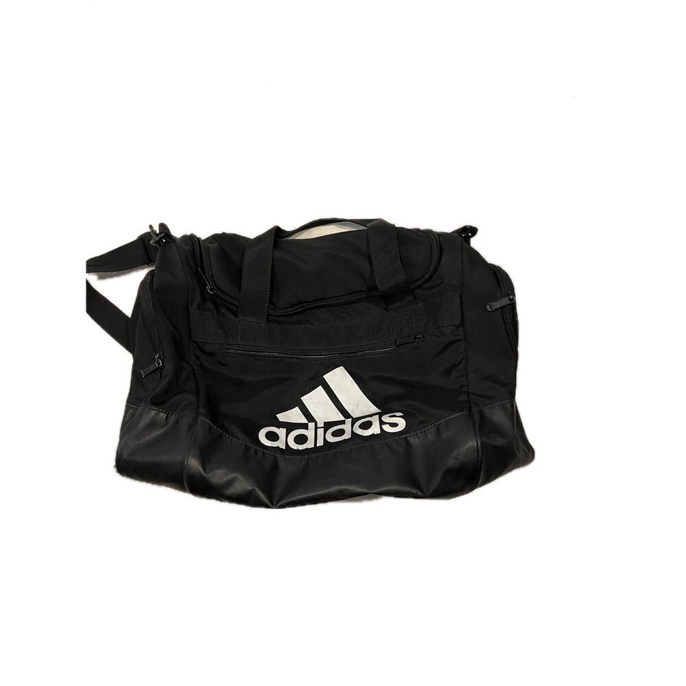 Adidas Faux Leather Medium 18"x12"x10" Black Duffel Gym Bag